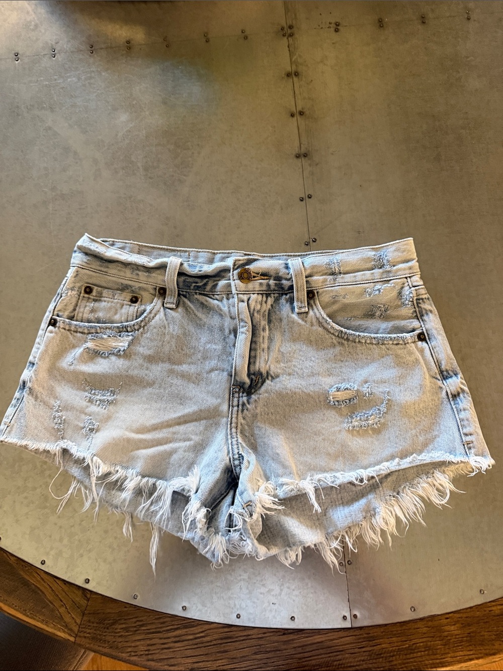 Pistola Light Blue Distressed Denim Shorts - Women, 26